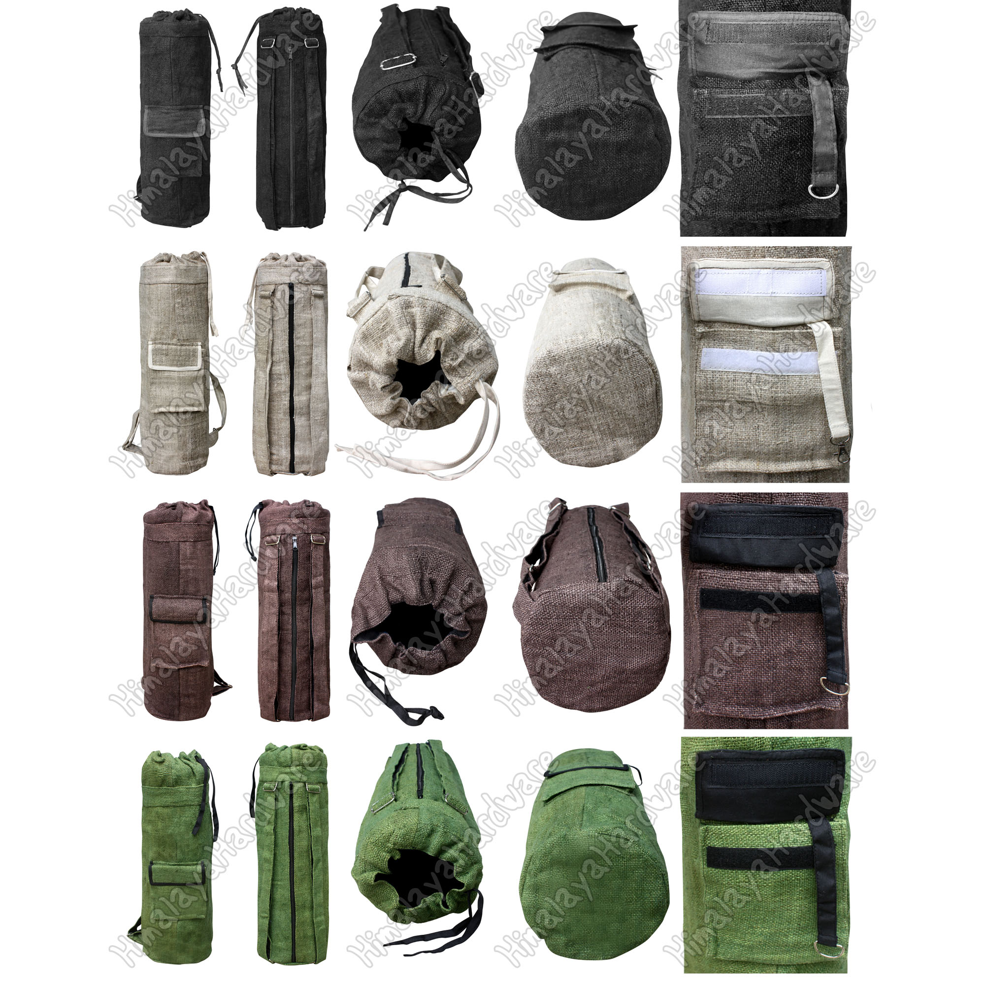 Yoga Mat Carry Bag - Drawstring  Beige - 100% Natural Himalayan